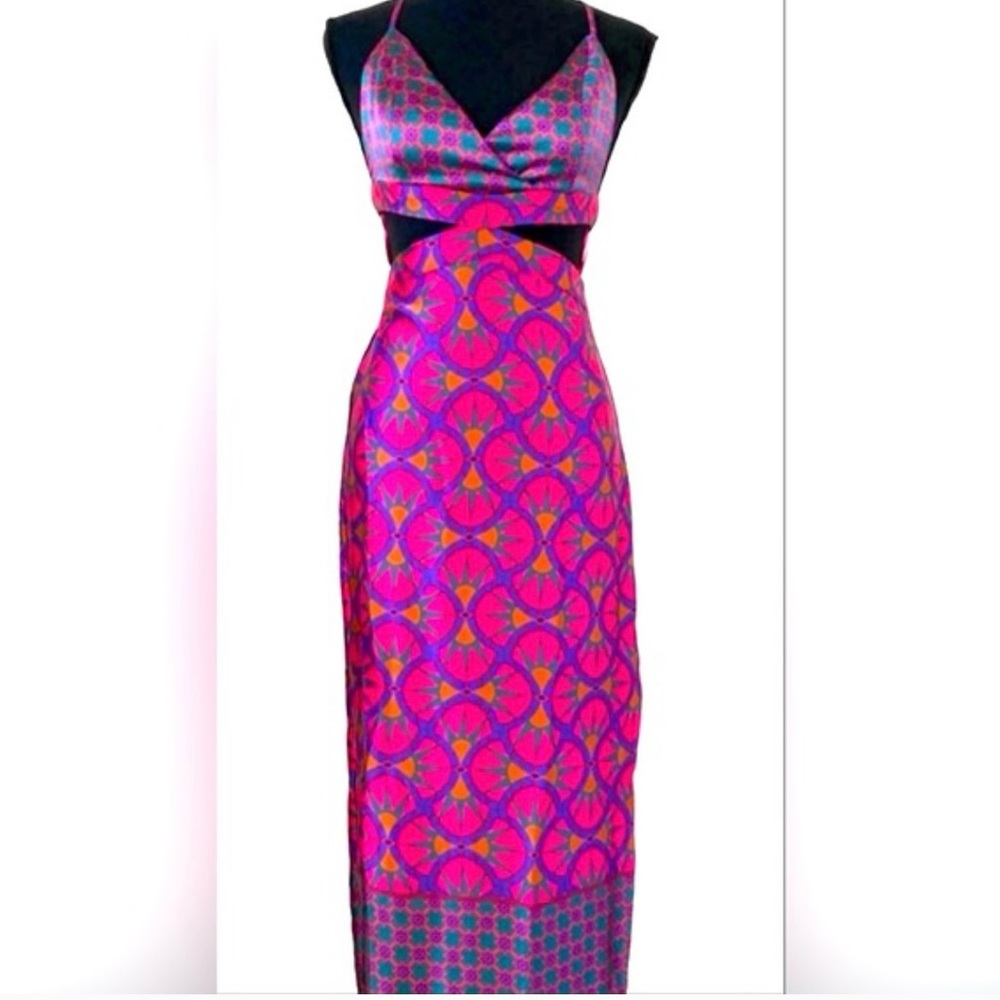 House of Harlow 1960 Women NWT Satin Crossed Back Slip Dress‎ size large